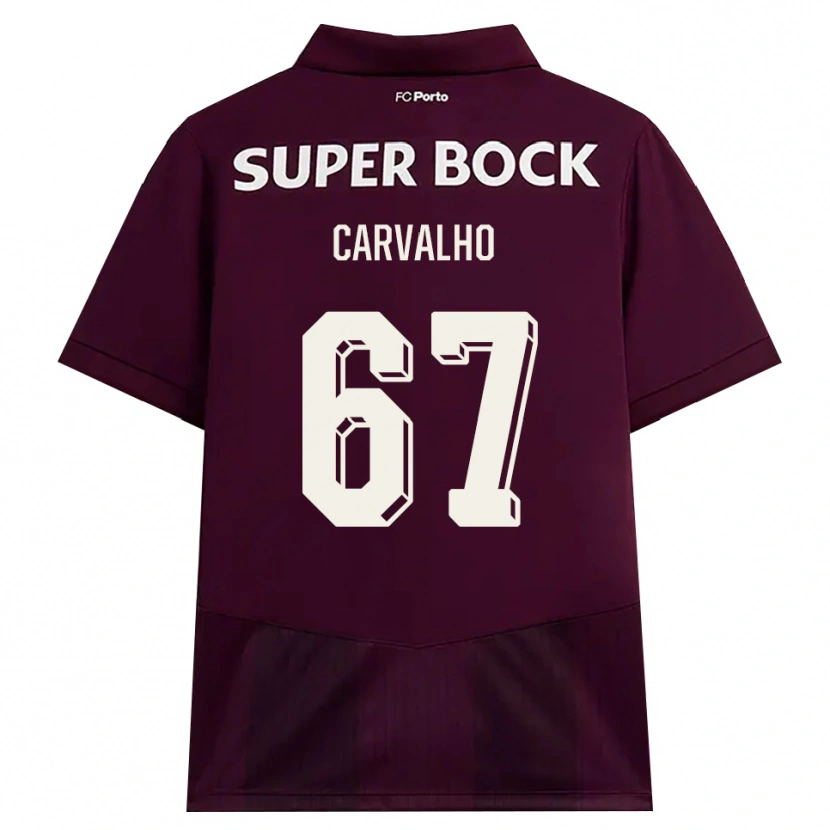 Danxen Criança Camisola Guilherme Carvalho #67 Borgonha Branco Alternativa 2026/27 Camisa