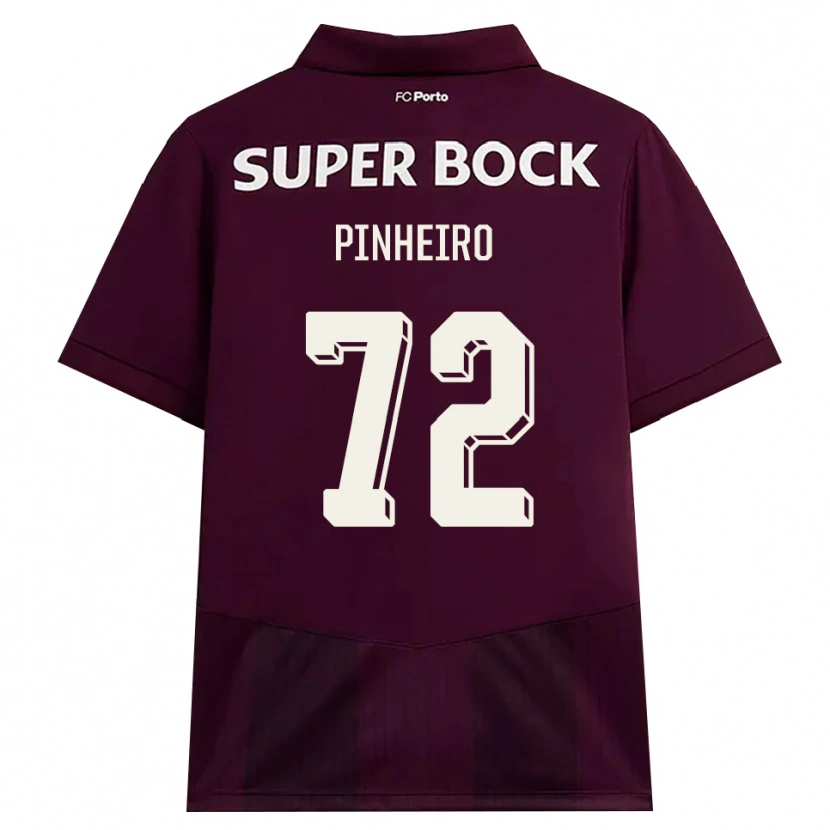 Danxen Criança Camisola Rodrigo Pinheiro #72 Borgonha Branco Alternativa 2026/27 Camisa