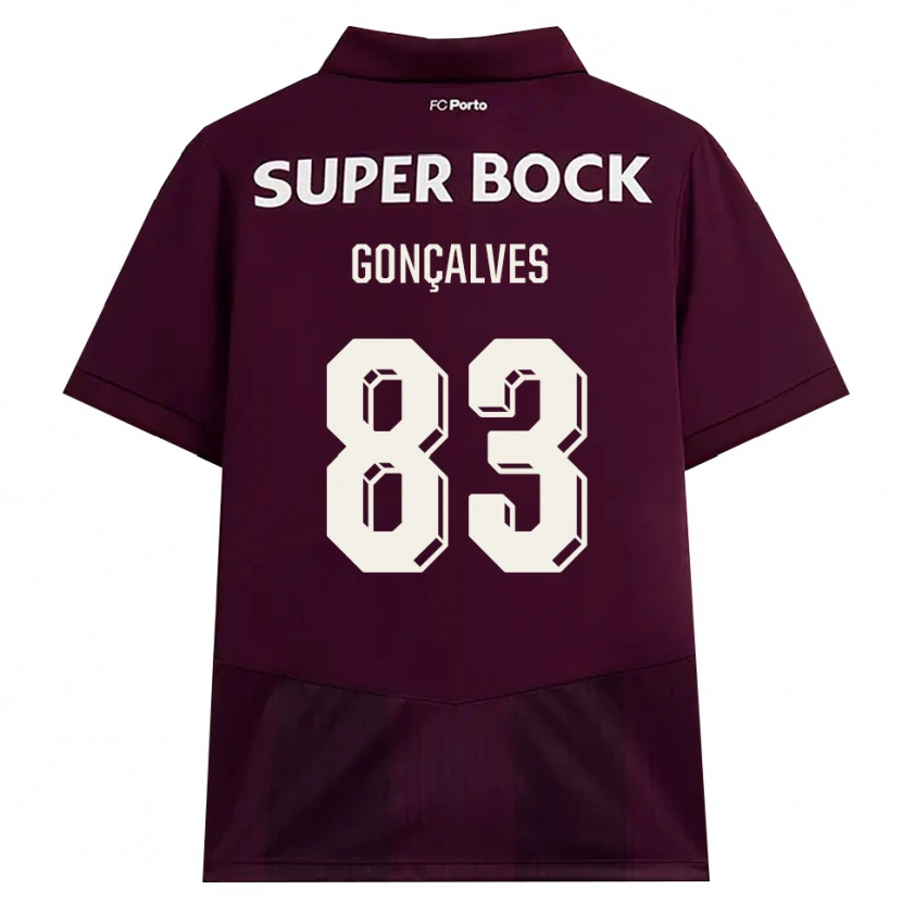 Danxen Criança Camisola Rodrigo Gonçalves #83 Borgonha Branco Alternativa 2026/27 Camisa