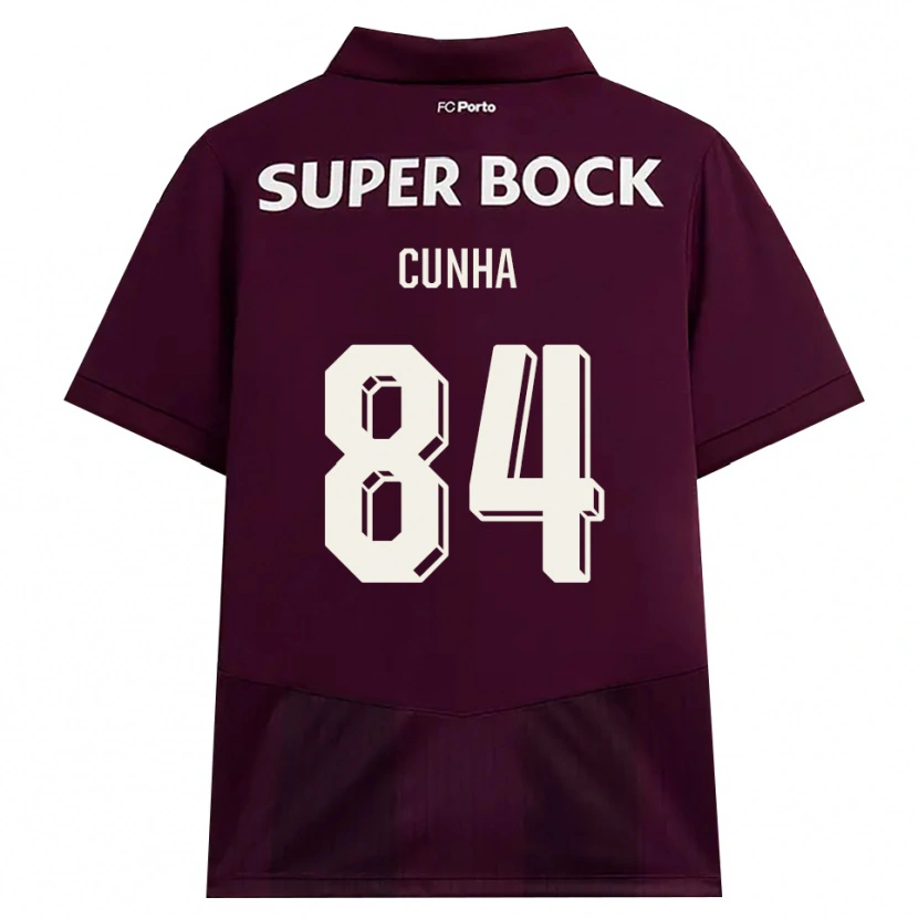 Danxen Criança Camisola Martim Cunha #84 Borgonha Branco Alternativa 2026/27 Camisa