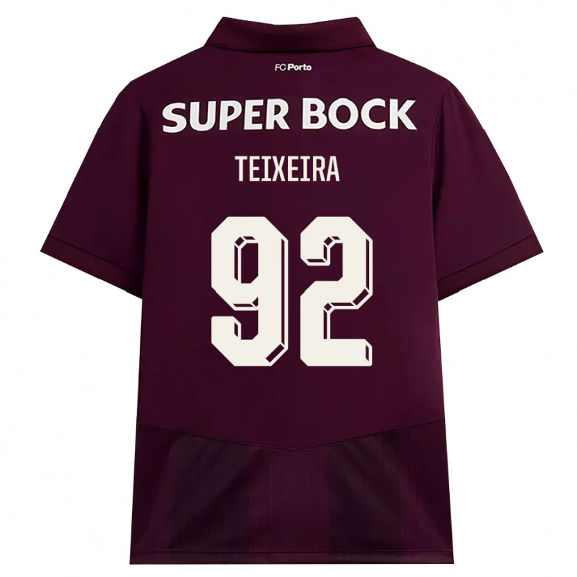 Danxen Criança Camisola João Teixeira #92 Borgonha Branco Alternativa 2026/27 Camisa