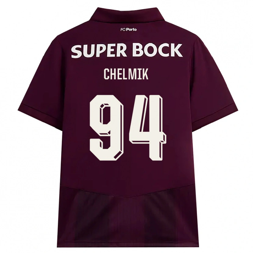 Danxen Criança Camisola Martim Chelmik Santos Antunes #94 Borgonha Branco Alternativa 2026/27 Camisa