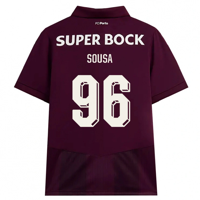Danxen Criança Camisola Filipe Sousa #96 Borgonha Branco Alternativa 2026/27 Camisa