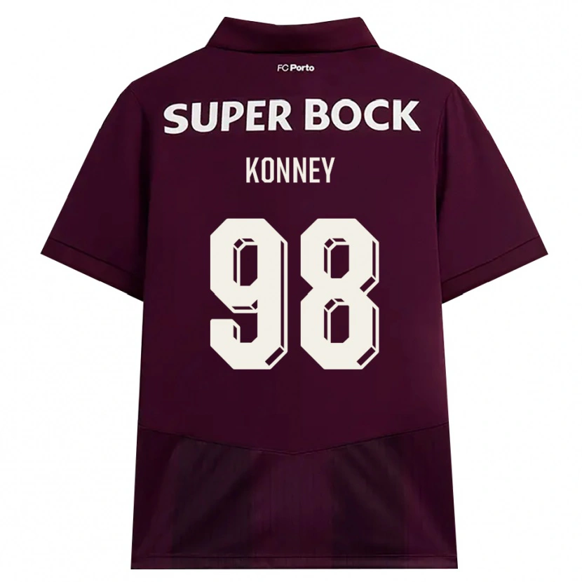 Danxen Criança Camisola Dennis Konney #98 Borgonha Branco Alternativa 2026/27 Camisa
