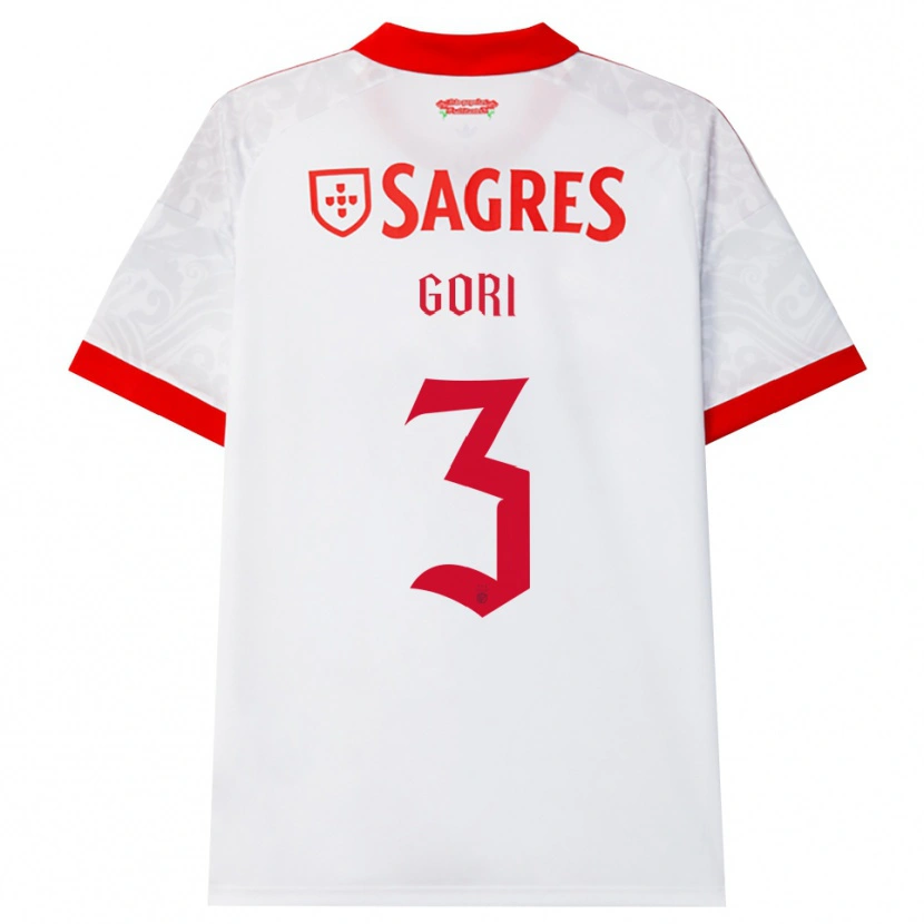 Danxen Criança Camisola Leonardo Gori #3 Branco Vermelho Amarelo Alternativa 2026/27 Camisa