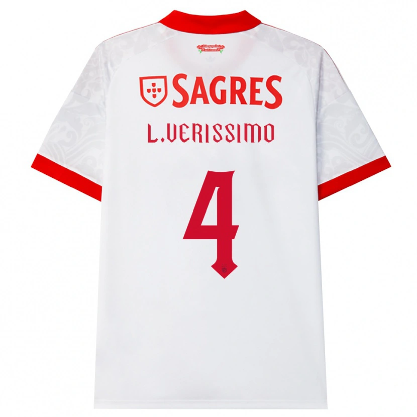 Danxen Criança Camisola Lucas Verissimo #4 Branco Vermelho Amarelo Alternativa 2026/27 Camisa