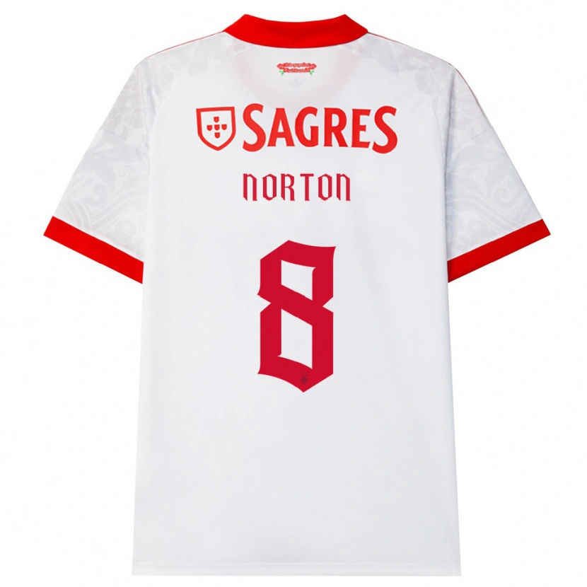 Danxen Criança Camisola Andreia Norton #8 Branco Vermelho Amarelo Alternativa 2026/27 Camisa