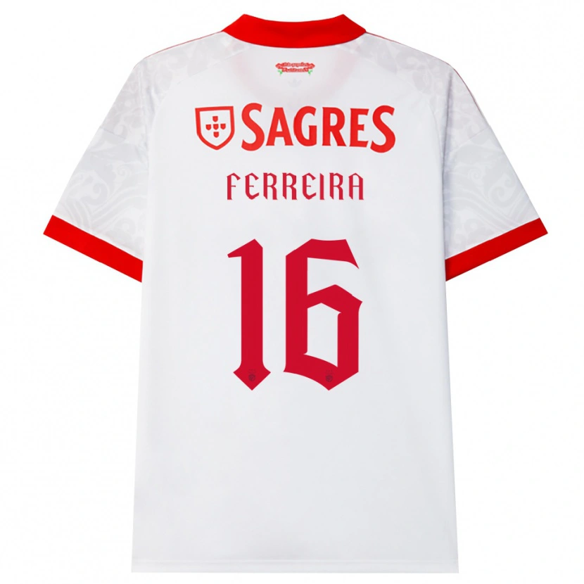 Danxen Criança Camisola António Ferreira #16 Branco Vermelho Amarelo Alternativa 2026/27 Camisa