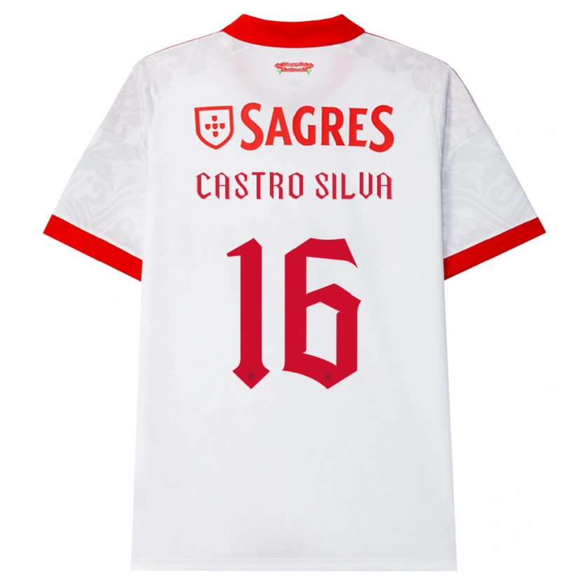 Danxen Criança Camisola Guilherme Castro #16 Branco Vermelho Amarelo Alternativa 2026/27 Camisa