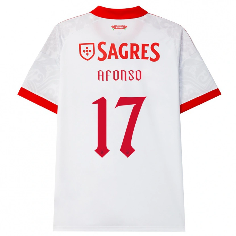 Danxen Criança Camisola João Afonso #17 Branco Vermelho Amarelo Alternativa 2026/27 Camisa