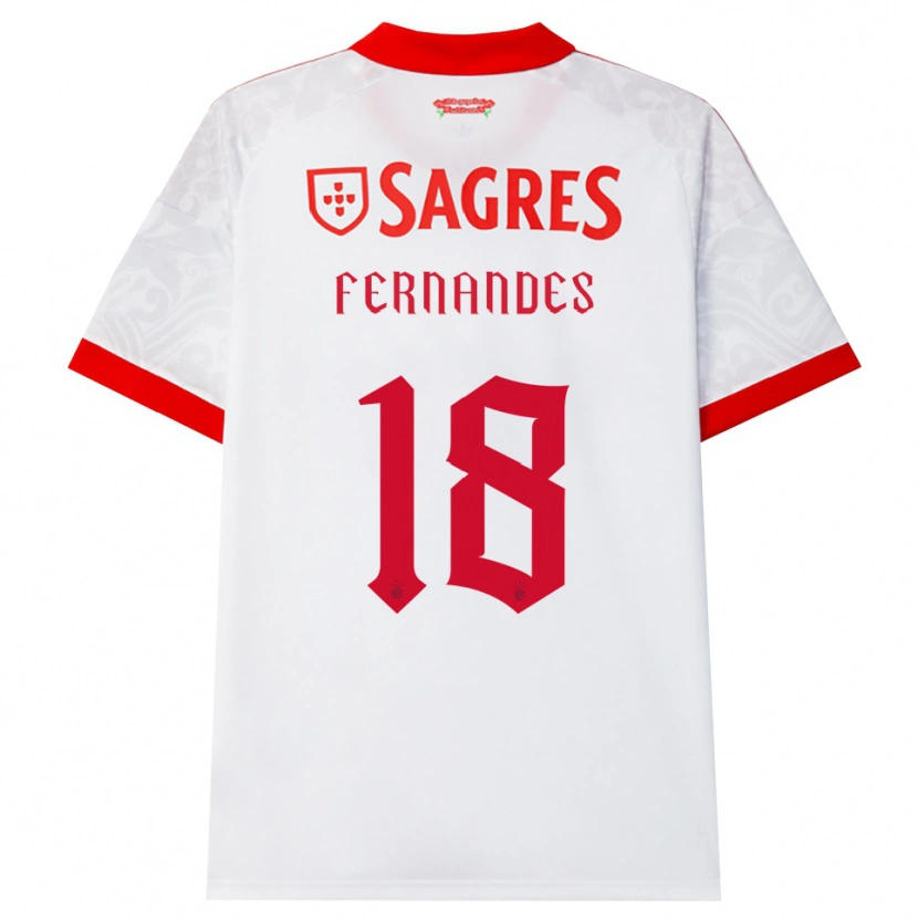 Danxen Criança Camisola Gonçalo Fernandes #18 Branco Vermelho Amarelo Alternativa 2026/27 Camisa