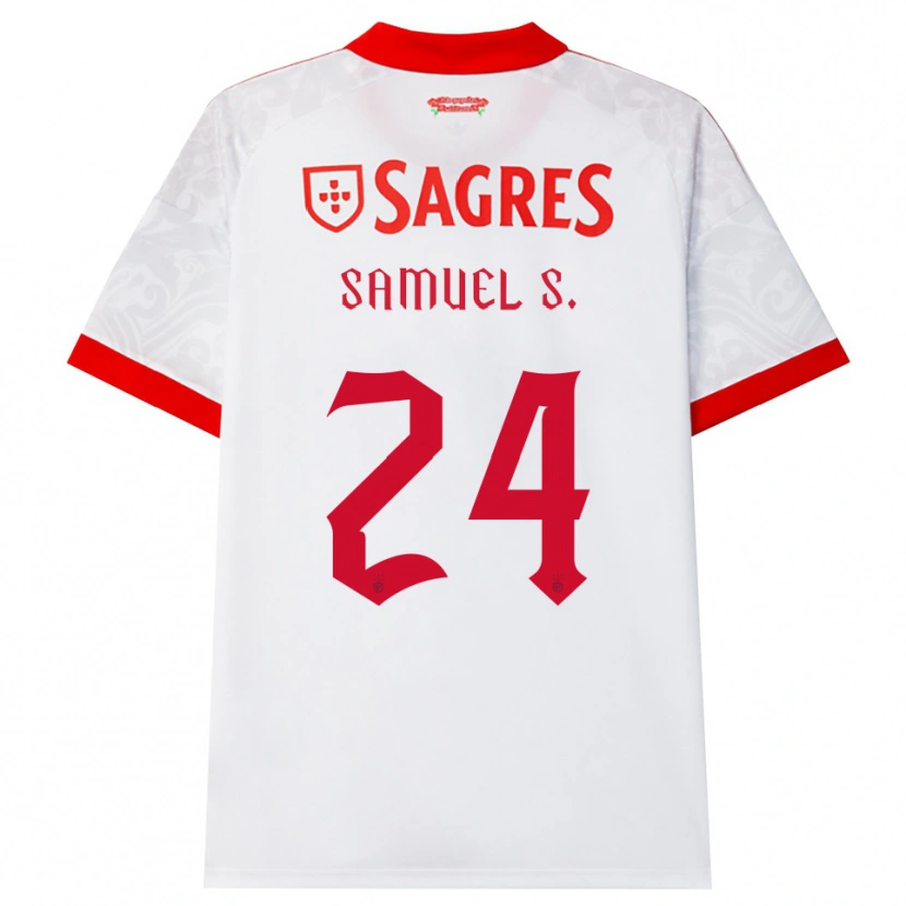 Danxen Criança Camisola Samuel Soares #24 Branco Vermelho Amarelo Alternativa 2026/27 Camisa