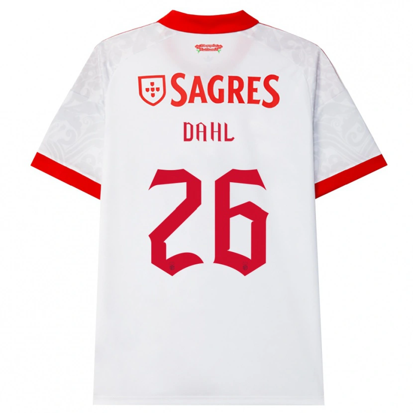 Danxen Criança Camisola Samuel Dahl #26 Branco Vermelho Amarelo Alternativa 2026/27 Camisa