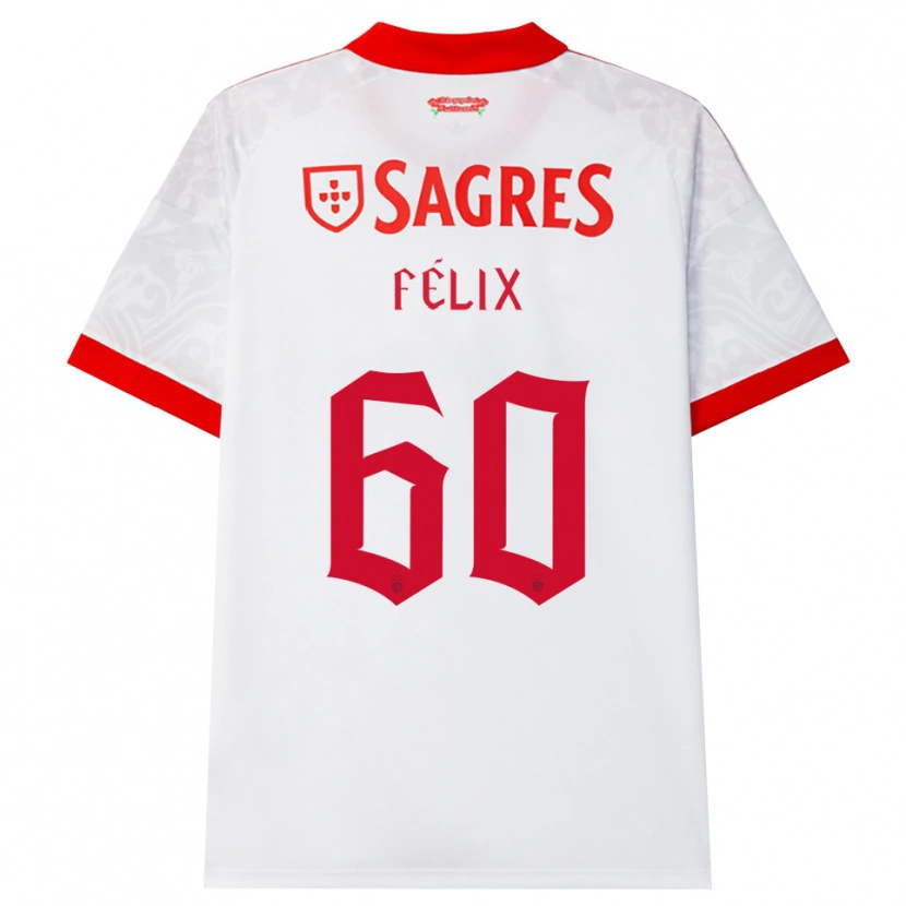 Danxen Criança Camisola Nuno Félix #60 Branco Vermelho Amarelo Alternativa 2026/27 Camisa