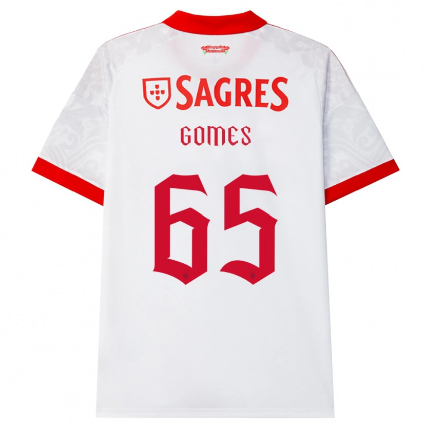 Danxen Criança Camisola André Gomes #65 Branco Vermelho Amarelo Alternativa 2026/27 Camisa