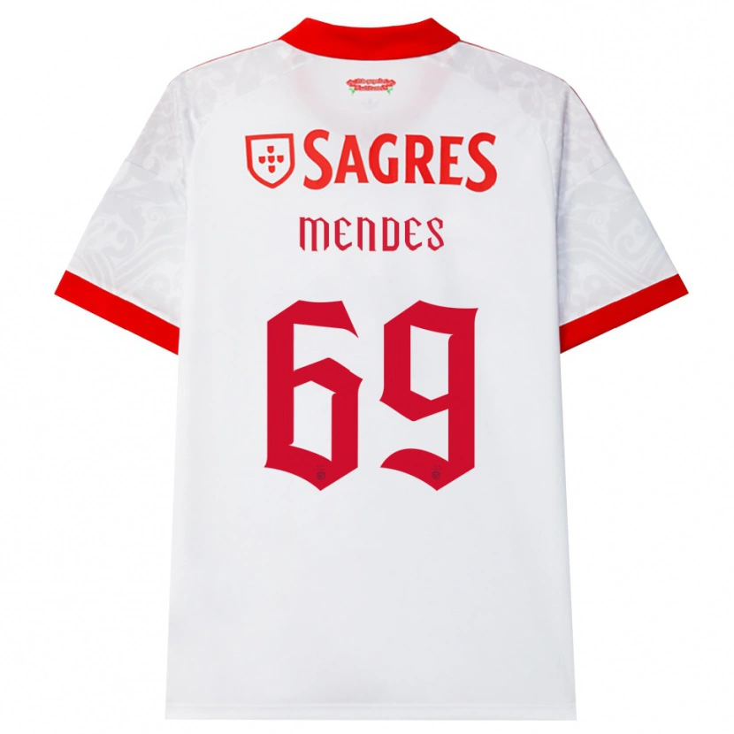 Danxen Criança Camisola Vladimir Mendes #69 Branco Vermelho Amarelo Alternativa 2026/27 Camisa