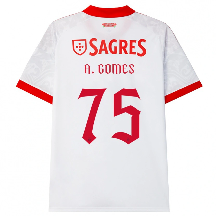 Danxen Criança Camisola André Gomes #75 Branco Vermelho Amarelo Alternativa 2026/27 Camisa