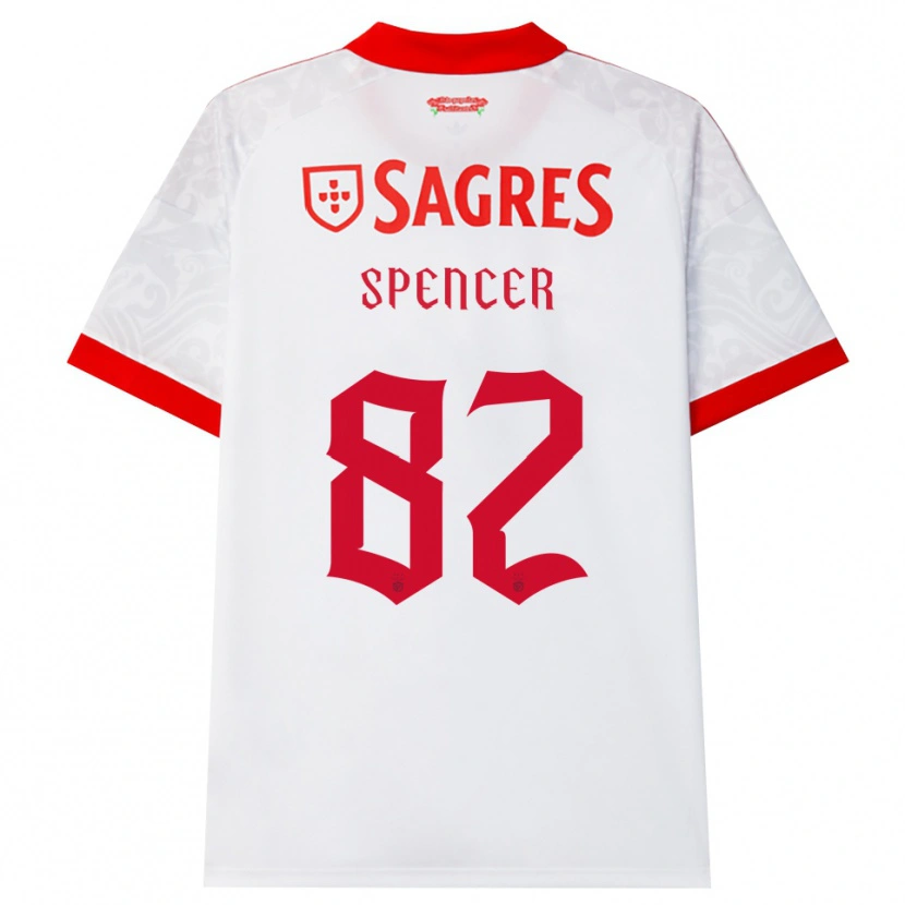 Danxen Criança Camisola Diogo Spencer #82 Branco Vermelho Amarelo Alternativa 2026/27 Camisa