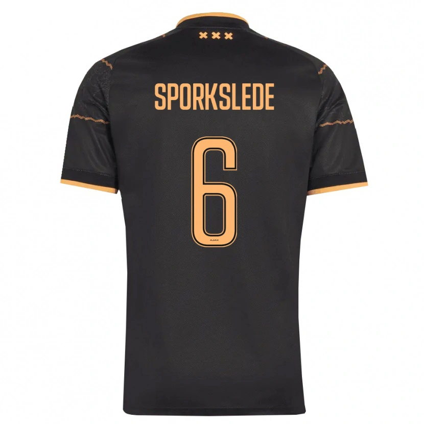 Danxen Criança Camisola Fabian Sporkslede #6 Preto Laranja Alternativa 2026/27 Camisa