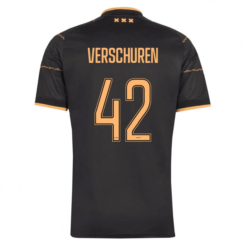 Danxen Criança Camisola Nick Verschuren #42 Preto Laranja Alternativa 2026/27 Camisa