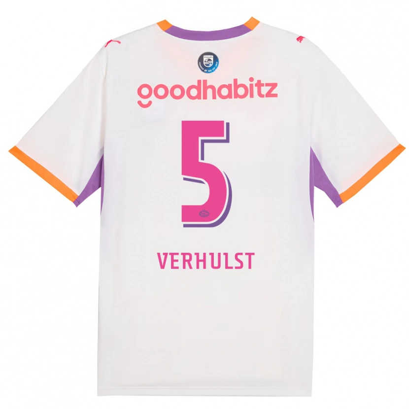 Danxen Criança Camisola Gino Verhulst #5 Branco Roxo Laranja Alternativa 2026/27 Camisa