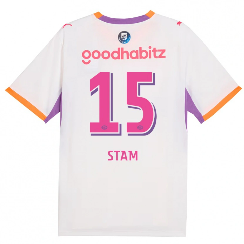 Danxen Criança Camisola Dyran Stam #15 Branco Roxo Laranja Alternativa 2026/27 Camisa