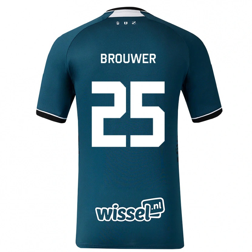 Danxen Criança Camisola Michael Brouwer #25 Darkslategray Branco Alternativa 2026/27 Camisa