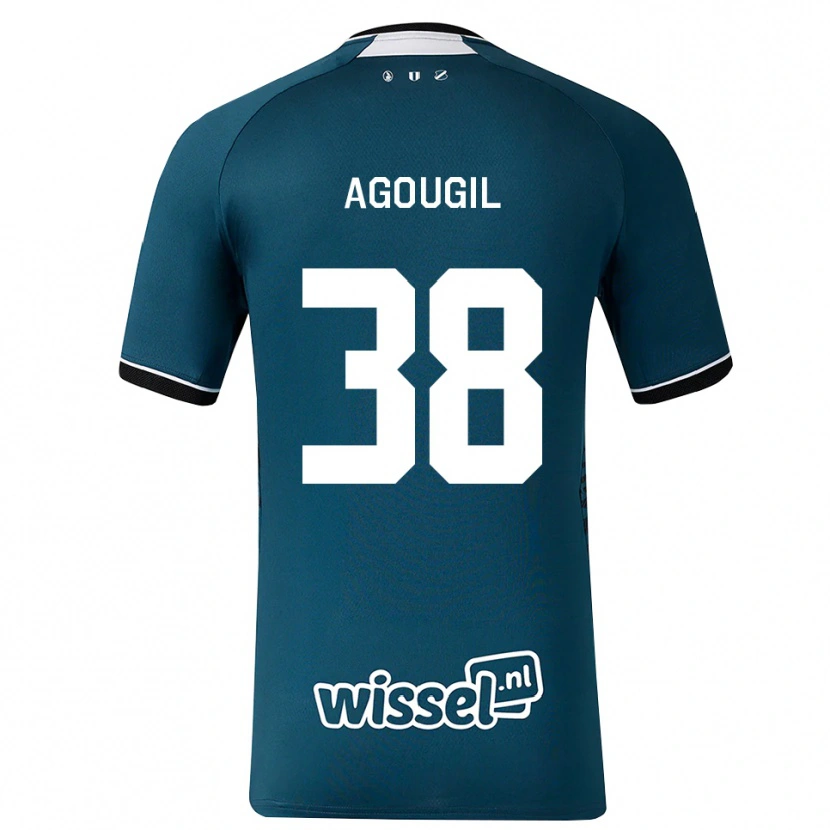 Danxen Criança Camisola Oualid Agougil #38 Darkslategray Branco Alternativa 2026/27 Camisa