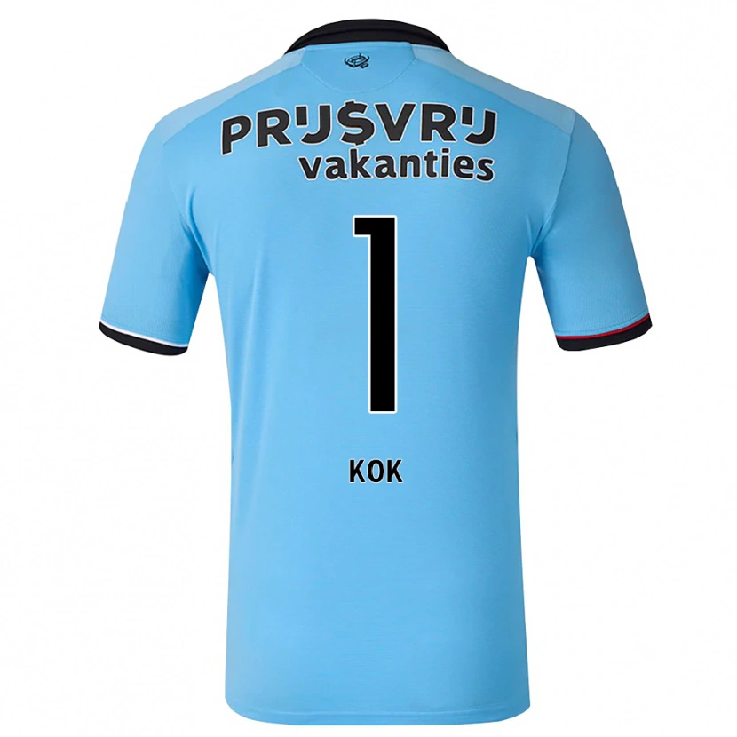 Danxen Criança Camisola Stefan Kok #1 Deepskyblue Preto Vermelho Alternativa 2026/27 Camisa