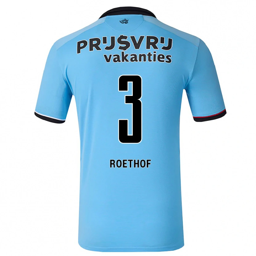 Danxen Criança Camisola Danté Roethof #3 Deepskyblue Preto Vermelho Alternativa 2026/27 Camisa
