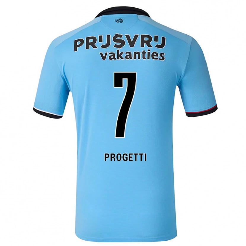Danxen Criança Camisola Vinícius Progetti #7 Deepskyblue Preto Vermelho Alternativa 2026/27 Camisa