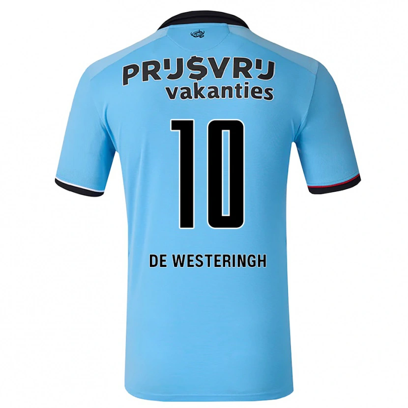 Danxen Criança Camisola Kirsten Van De Westeringh #10 Deepskyblue Preto Vermelho Alternativa 2026/27 Camisa