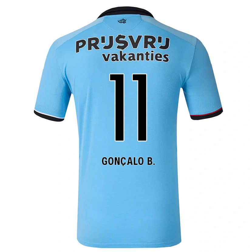 Danxen Criança Camisola Gonçalo Borges #11 Deepskyblue Preto Vermelho Alternativa 2026/27 Camisa