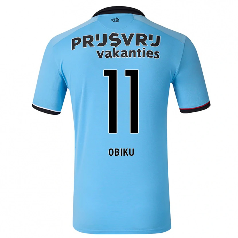 Danxen Criança Camisola Junior Obiku #11 Deepskyblue Preto Vermelho Alternativa 2026/27 Camisa