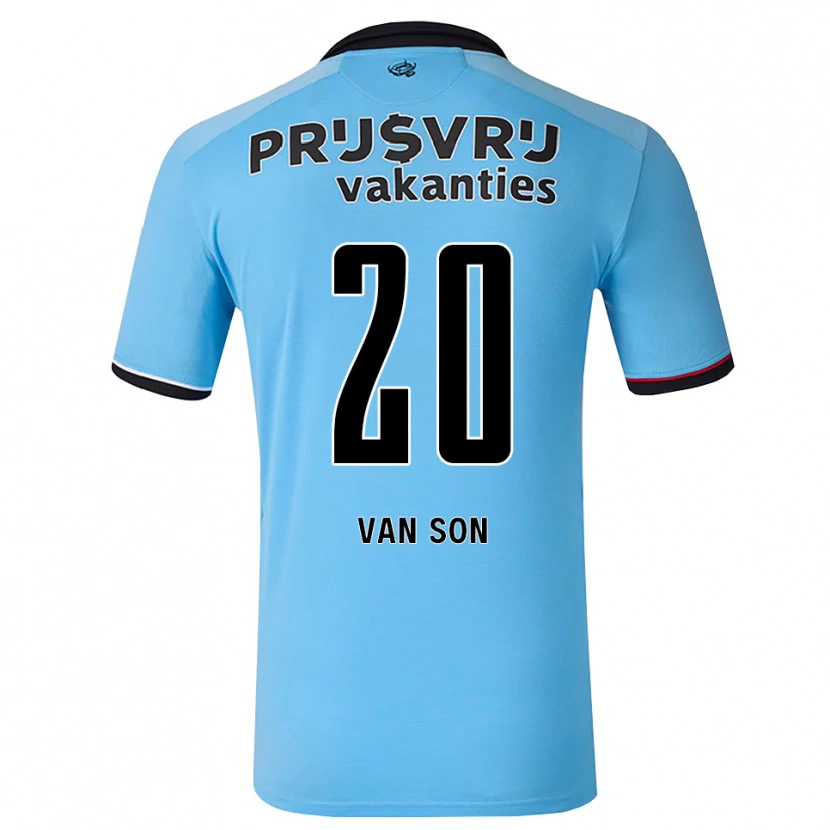 Danxen Criança Camisola Anne Van Son #20 Deepskyblue Preto Vermelho Alternativa 2026/27 Camisa