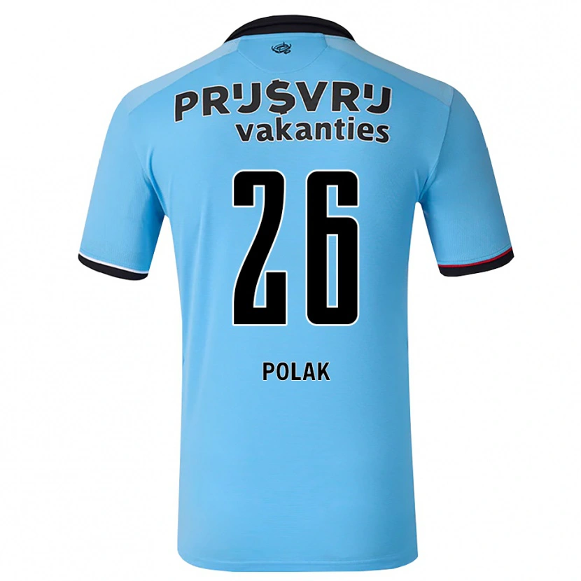 Danxen Criança Camisola Gio Polak #26 Deepskyblue Preto Vermelho Alternativa 2026/27 Camisa