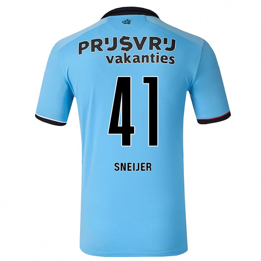 Danxen Criança Camisola Zino Sneijer #41 Deepskyblue Preto Vermelho Alternativa 2026/27 Camisa