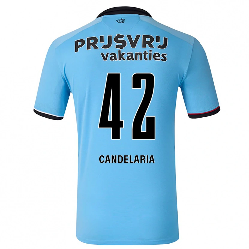 Danxen Criança Camisola Jayden Candelaria #42 Deepskyblue Preto Vermelho Alternativa 2026/27 Camisa