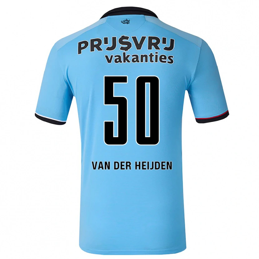 Danxen Criança Camisola Delano Van Der Heijden #50 Deepskyblue Preto Vermelho Alternativa 2026/27 Camisa