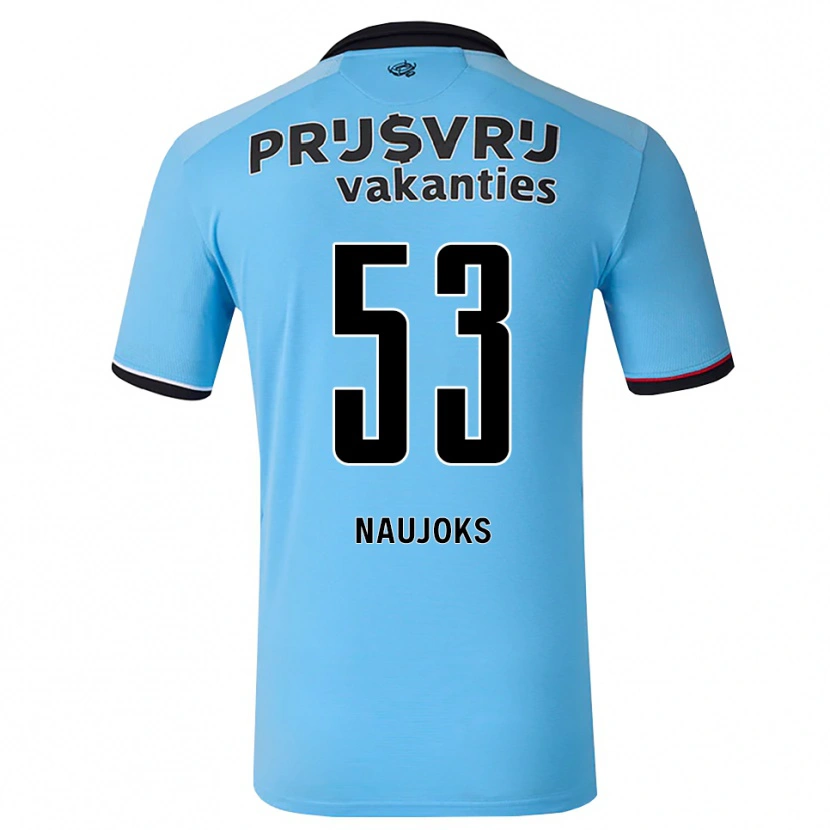 Danxen Criança Camisola Noah Naujoks #53 Deepskyblue Preto Vermelho Alternativa 2026/27 Camisa