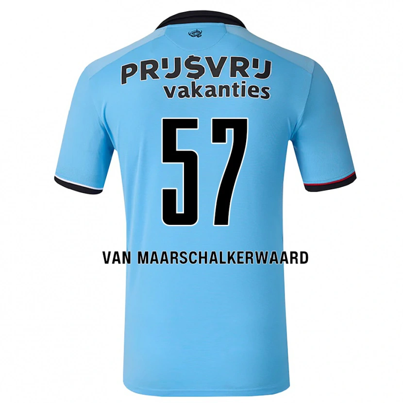 Danxen Criança Camisola Pieter Van Maarschalkerwaard #57 Deepskyblue Preto Vermelho Alternativa 2026/27 Camisa