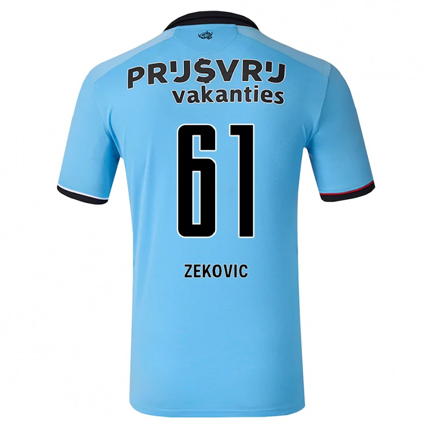 Danxen Criança Camisola Aleks Zekovic #61 Deepskyblue Preto Vermelho Alternativa 2026/27 Camisa