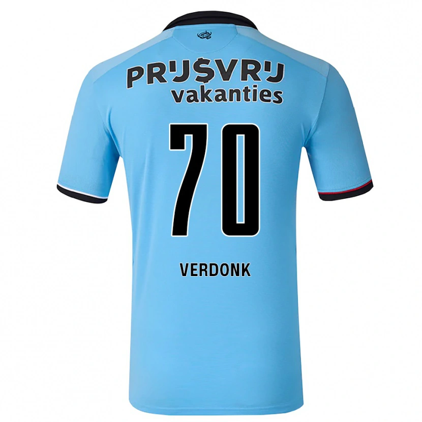 Danxen Criança Camisola Sem Verdonk #70 Deepskyblue Preto Vermelho Alternativa 2026/27 Camisa