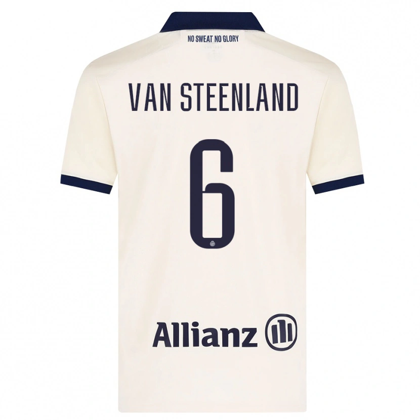Danxen Criança Camisola Gilles Van Steenland #6 Beige Preto Alternativa 2026/27 Camisa