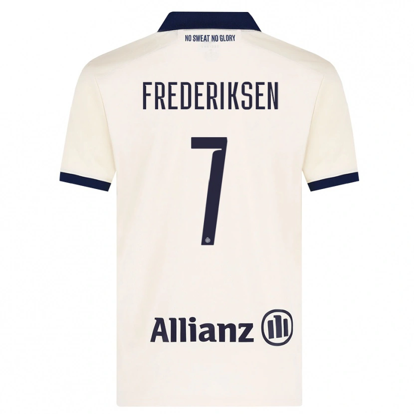 Danxen Criança Camisola Rebekka Frederiksen #7 Beige Preto Alternativa 2026/27 Camisa
