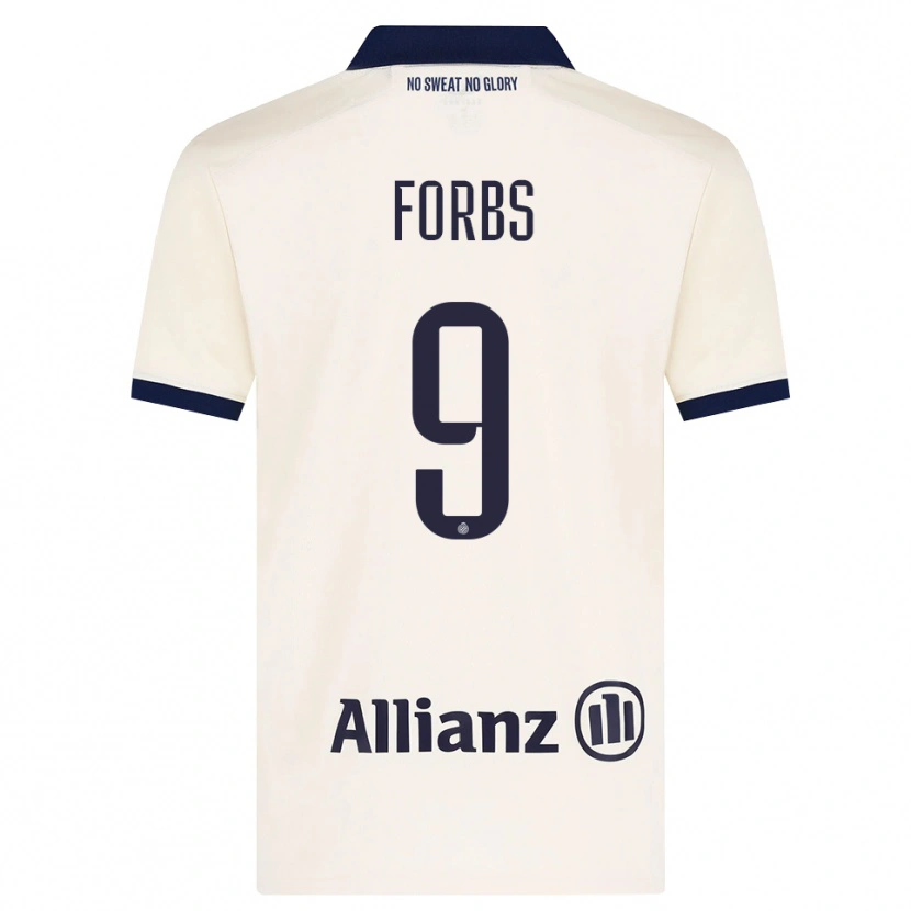 Danxen Criança Camisola Carlos Forbs #9 Beige Preto Alternativa 2026/27 Camisa