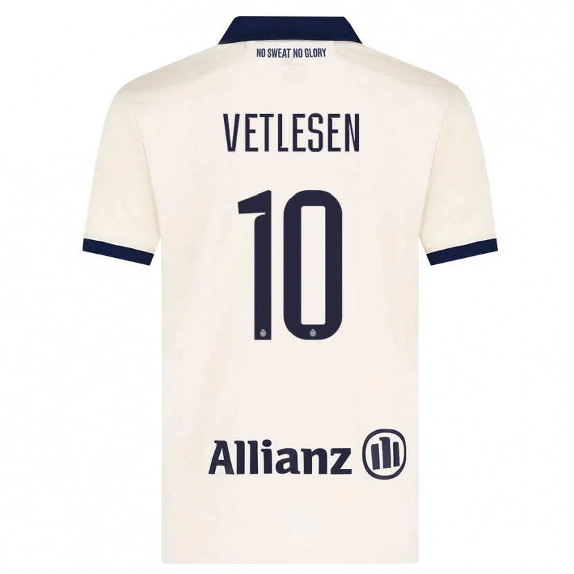 Danxen Criança Camisola Hugo Vetlesen #10 Beige Preto Alternativa 2026/27 Camisa
