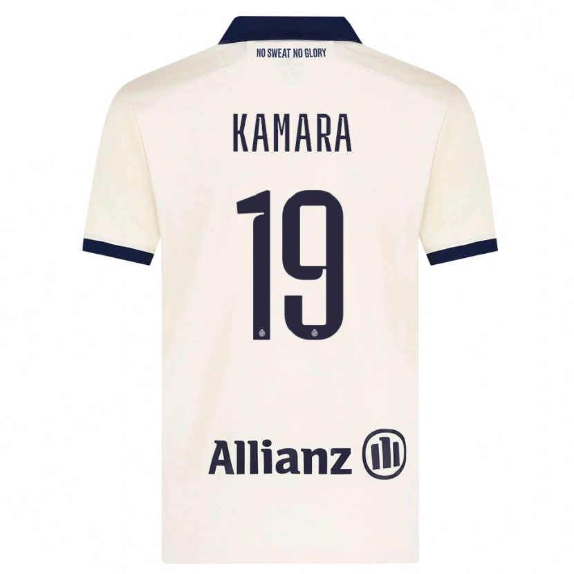 Danxen Criança Camisola Al-Hassan Kamara #19 Beige Preto Alternativa 2026/27 Camisa