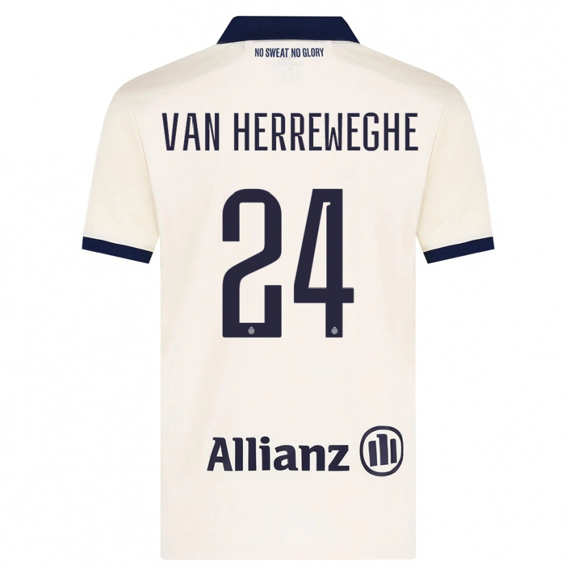 Danxen Criança Camisola Febe Van Herreweghe #24 Beige Preto Alternativa 2026/27 Camisa