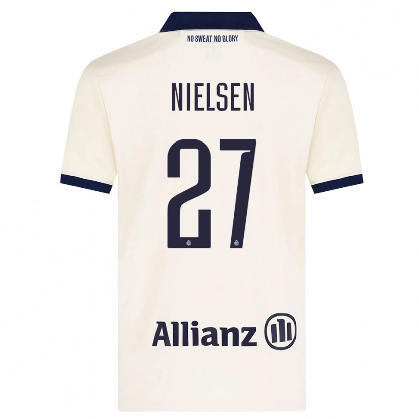 Danxen Criança Camisola Casper Nielsen #27 Beige Preto Alternativa 2026/27 Camisa
